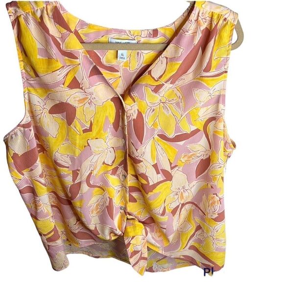 ❤️Nine West Button down tie front sleeveless top Size XL - Picture 2 of 6